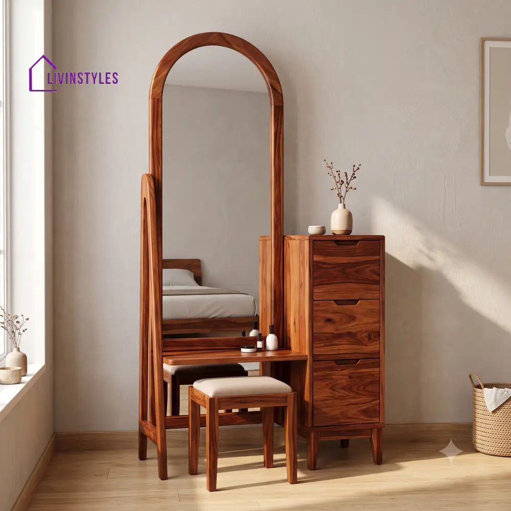 Adeline Premium Solid Wood Dressing Table for Bedroom | New Designer Dressing Unit