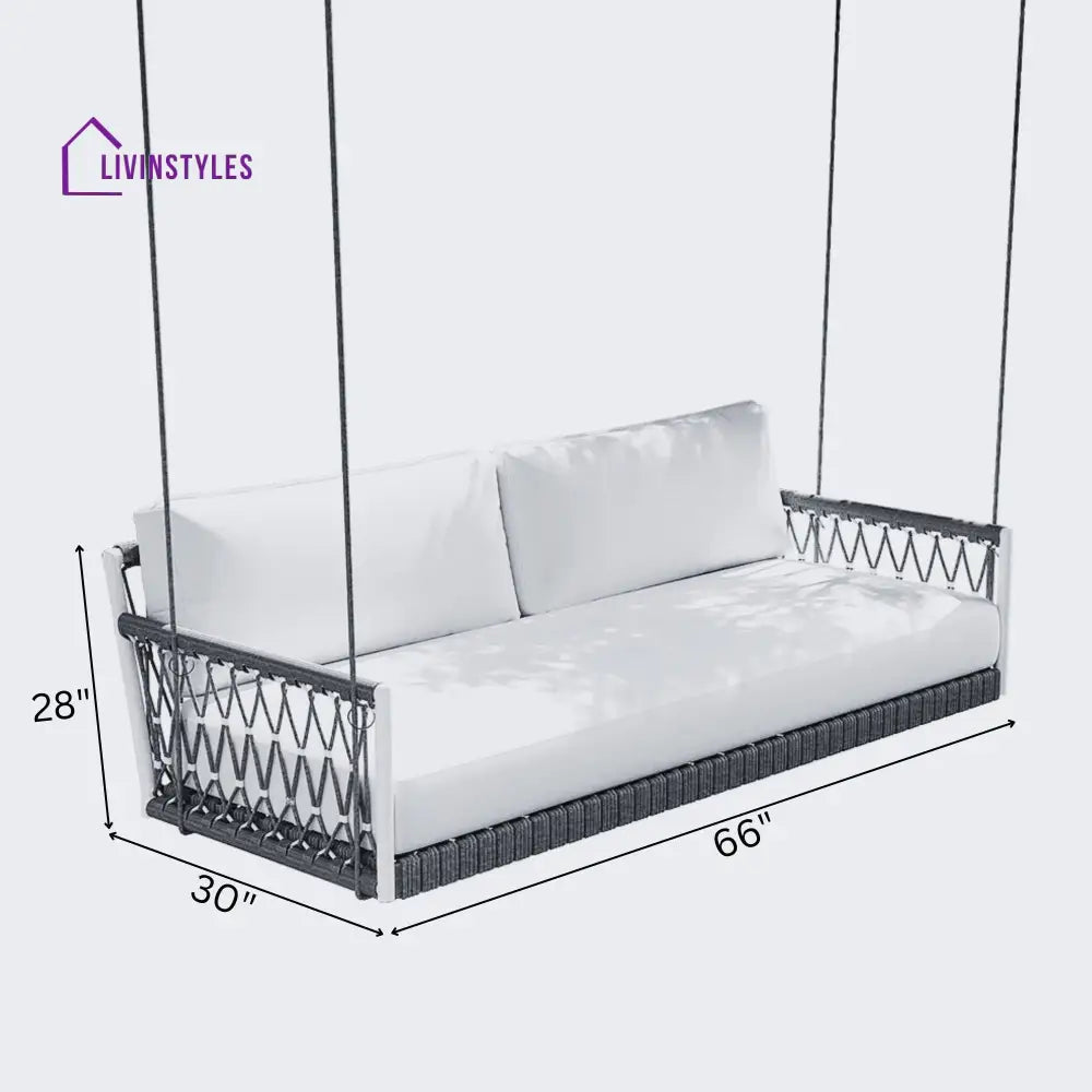 Adelita Three Seater Hanging Swing Without Stand For Balcony Garden Swing Braid & Rope - Swings