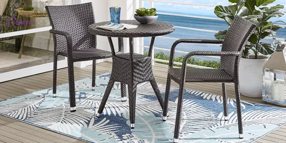 Adelle Outdoor Patio Seating Set 2 Chairs and 1 Table Set - Brown - Coffee Table Sets