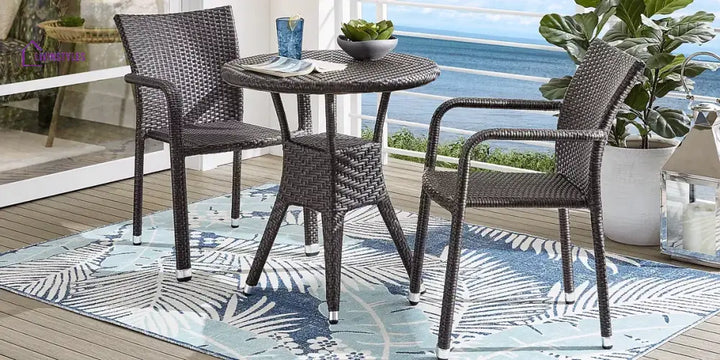 Adelle Outdoor Patio Seating Set 2 Chairs and 1 Table Set - Brown - Coffee Table Sets