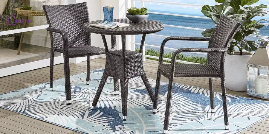 Adelle Outdoor Patio Seating Set 2 Chairs and 1 Table Set - Brown - Coffee Table Sets