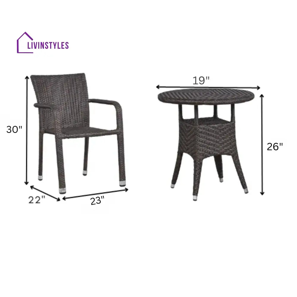 Adelle Outdoor Patio Seating Set 2 Chairs and 1 Table Set - Coffee Table Sets