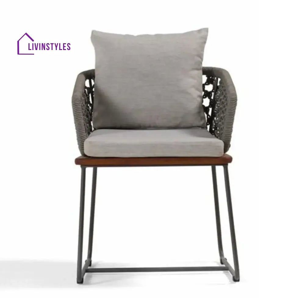Adelyn Outdoor Rope 2-Piece Patio Chairs With Wooden Base - Patio Chairs