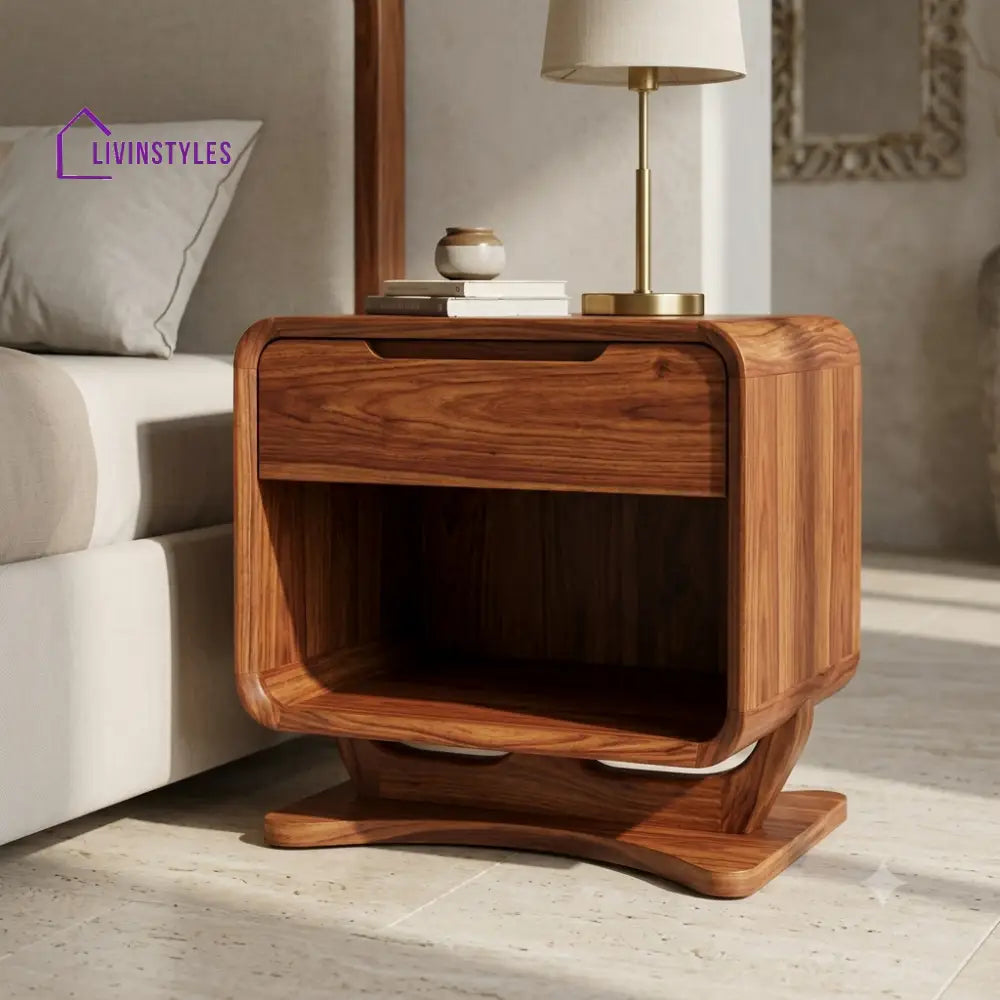 Adeola Premium Wooden Bedside Table | Side Table for Bedroom
