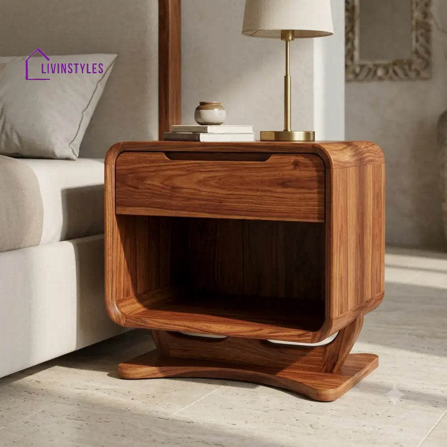 Adeola Premium Wooden Bedside Table | Side Table for Bedroom