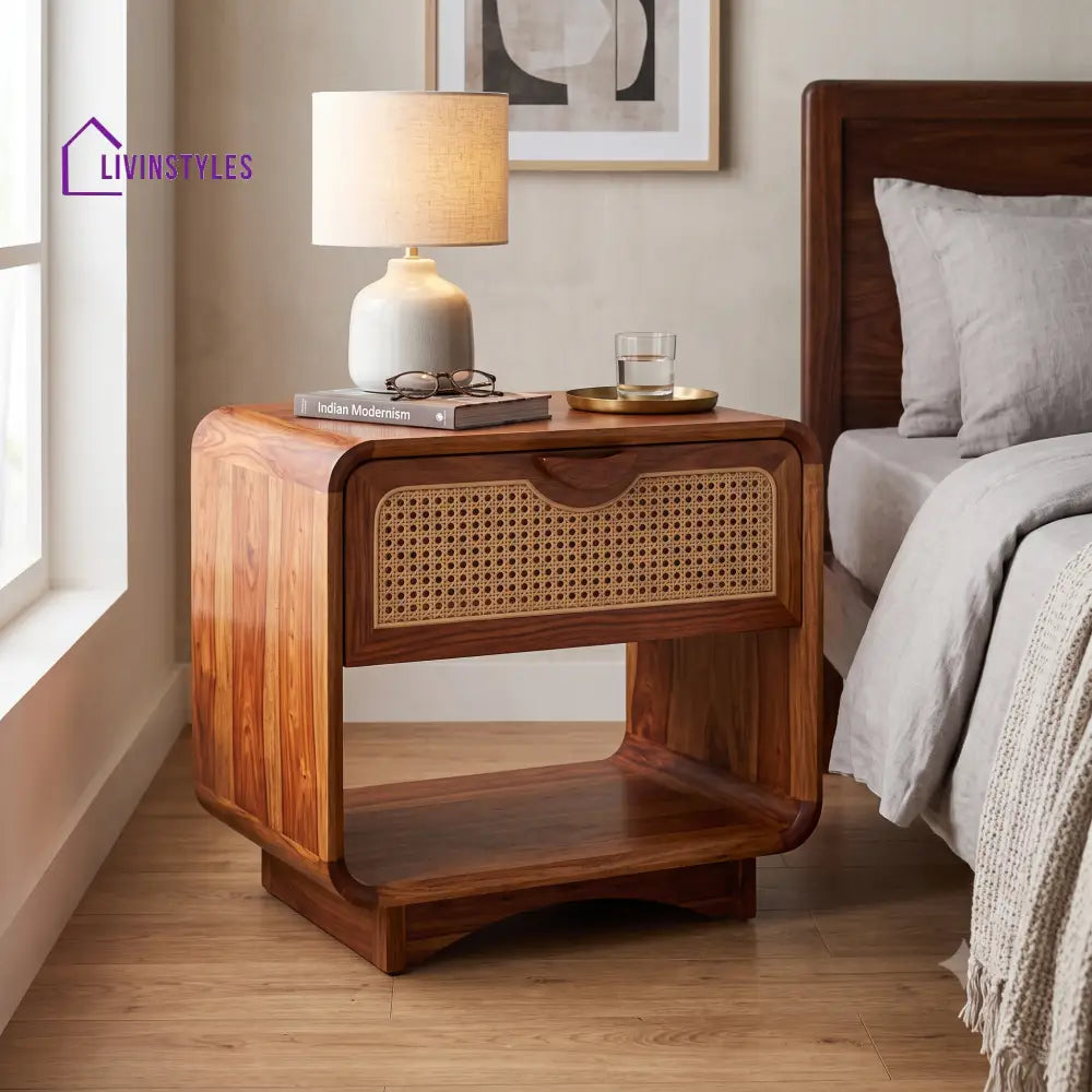 Adhiambo Premium Wooden Bedside Table | Side Table for Bedroom