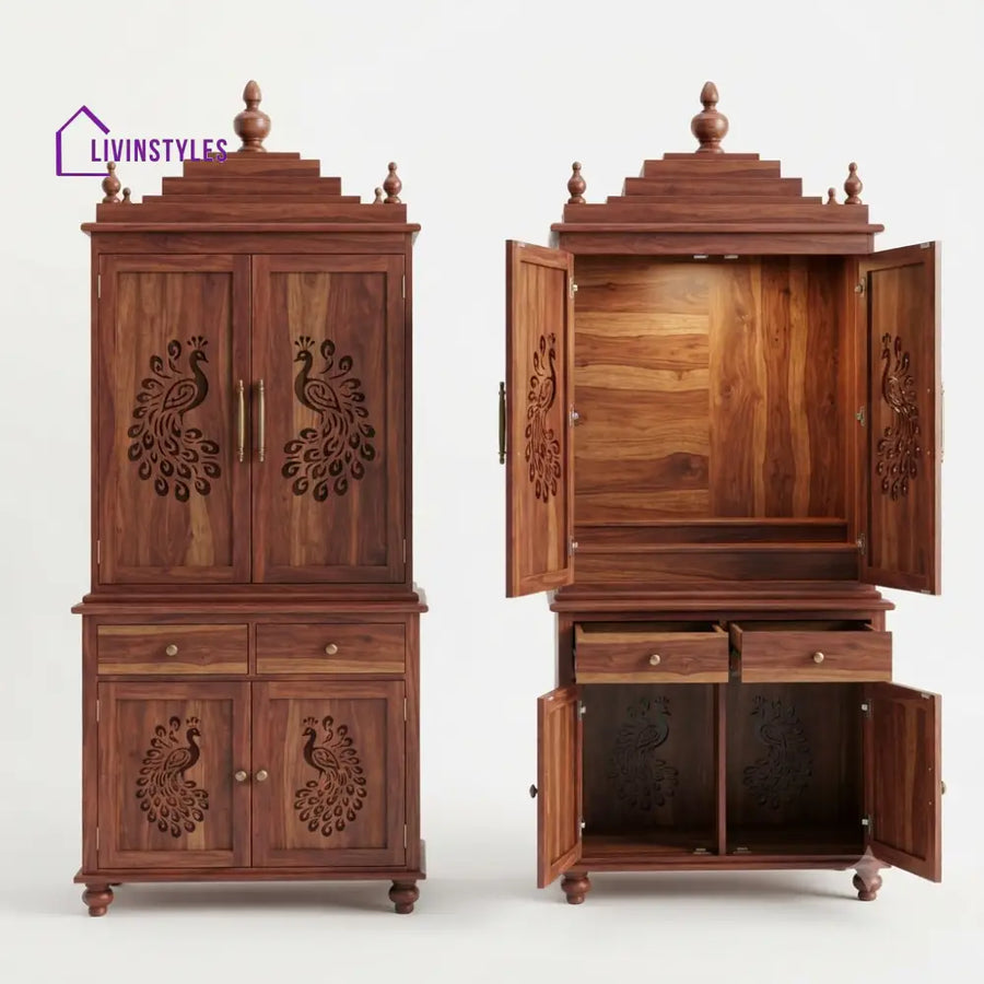 Aditi Premium Solid Wood Home Temple | Pooja Mandir for Home