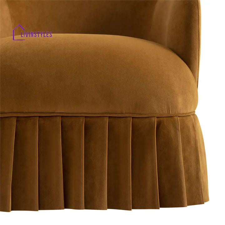 Calliope Skirted Armchair Cinnamon Velvet Armchairs
