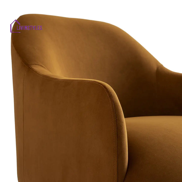 Calliope Skirted Armchair Cinnamon Velvet Armchairs