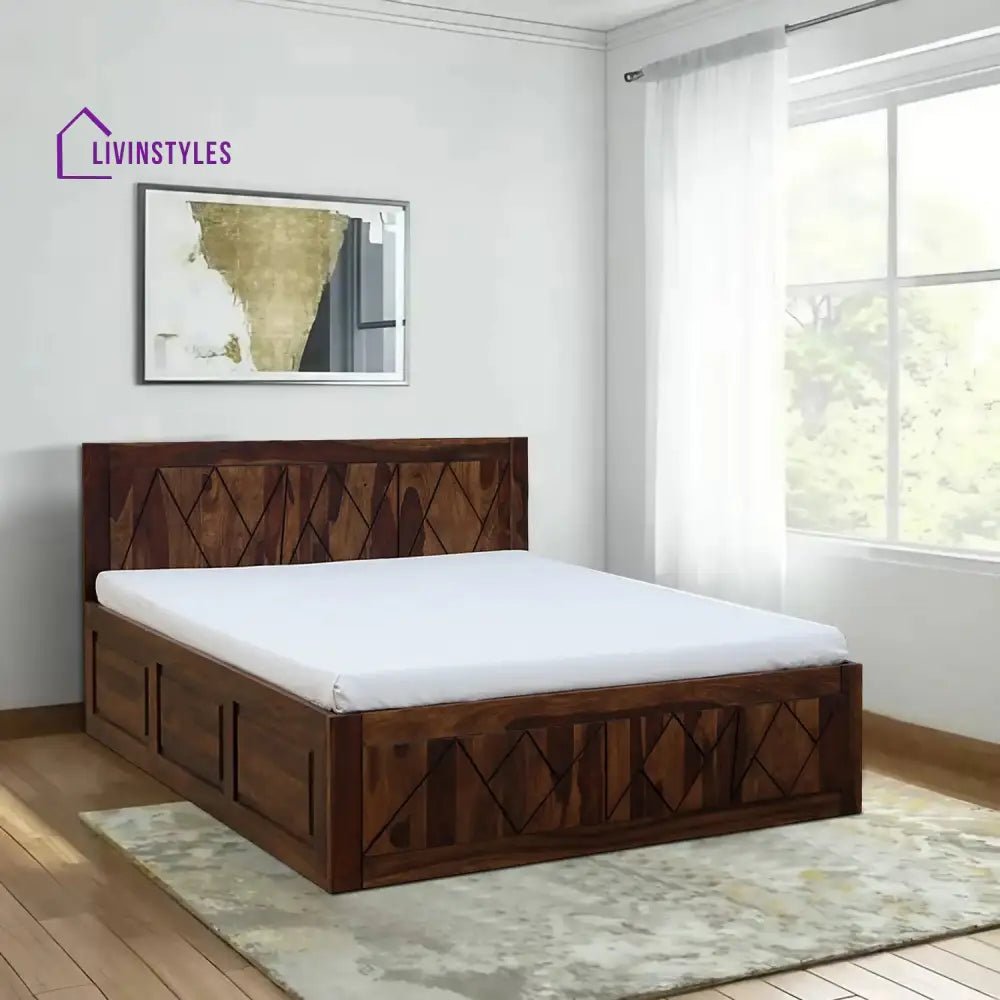 Jumo Solid Wood Storage Beds Queen / Teak Bedroom Furniture Sets