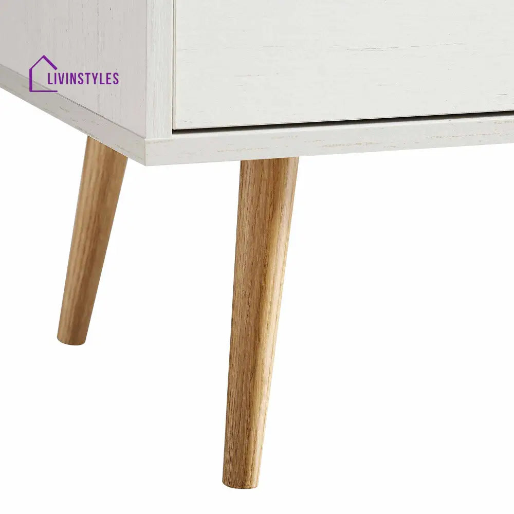 Anya Woven Rattan 3-Drawer TV Unit in White TV Stands & Media Storage