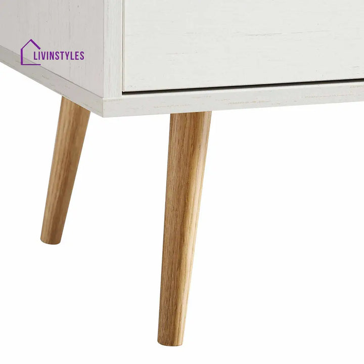 Anya Woven Rattan 3-Drawer TV Unit in White TV Stands & Media Storage