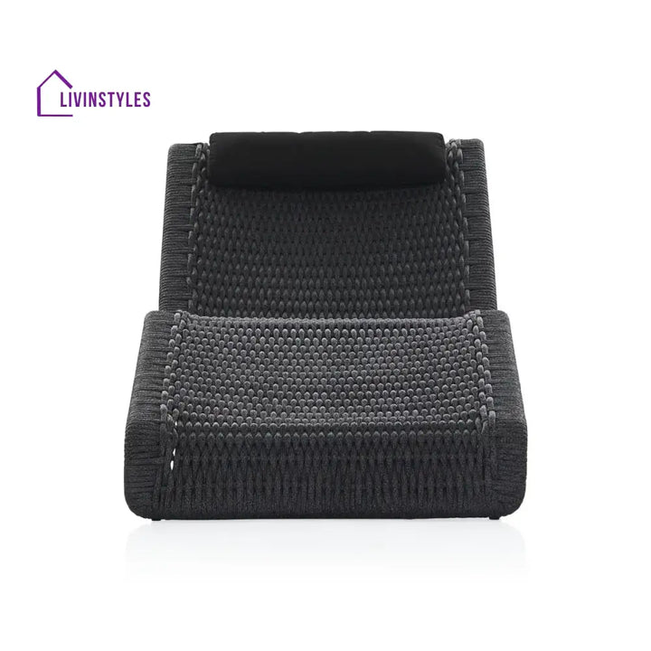 Adnet Outdoor Swimming Poolside Lounger Set of 2 (Black) Braided & Rope - Loungers
