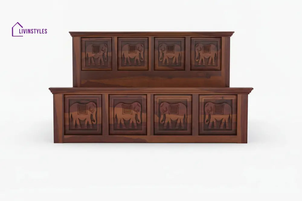 Adri Sheesham Wood Bed Hydraulic Storage - King Size