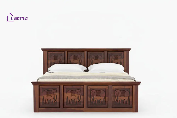 Adri Sheesham Wood Bed Hydraulic Storage - King Size