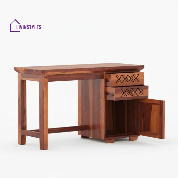 Adriana sheesham wood study with drawer and storage