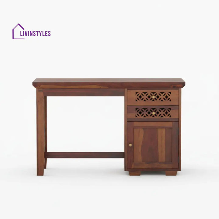 Adriana sheesham wood study with drawer and storage Walnut