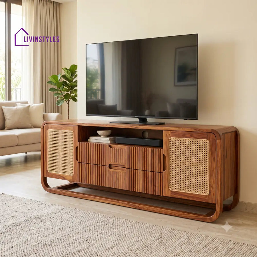 Adrienne Solid Sheesham Wood Tv Unit for Living Room | Tv Cabinet | Tv Console Unit