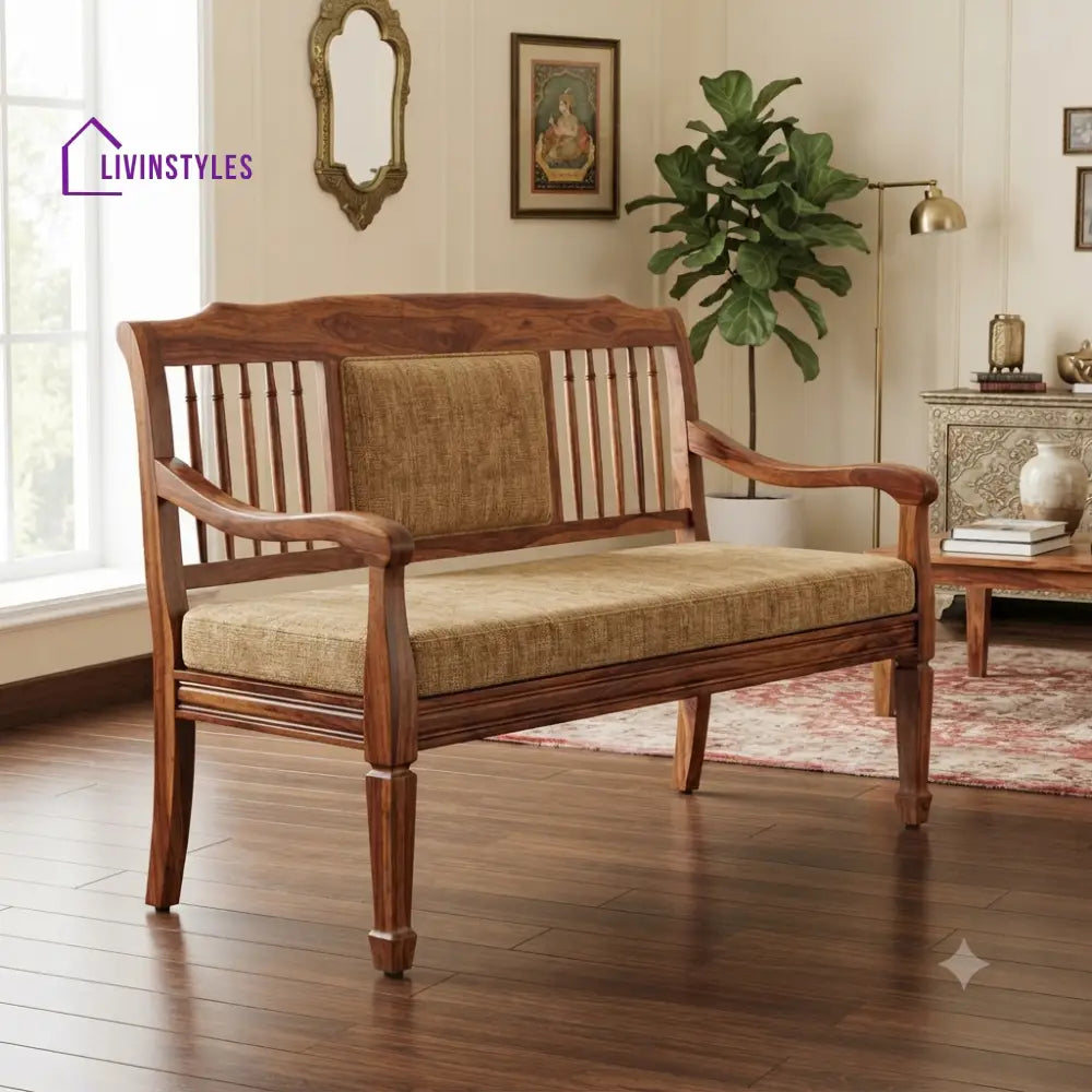 Advait Wooden Bench for Living Room | Bedroom | Extra Seating
