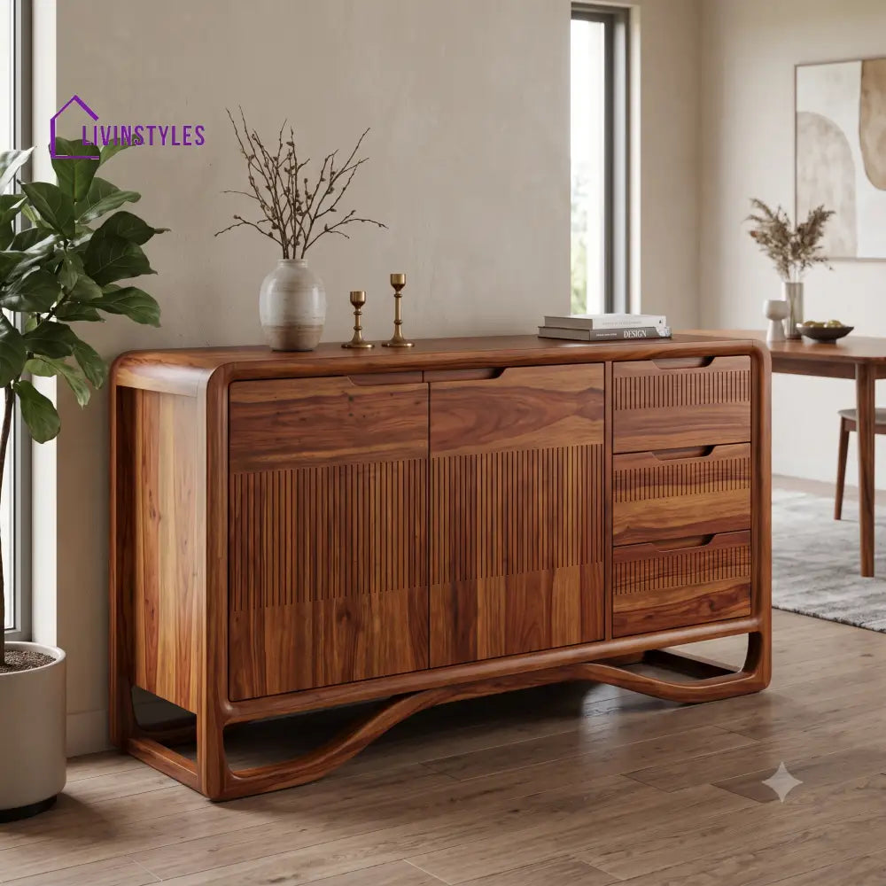 Advika Premium Wooden Sideboard and Cabinet for Living Room