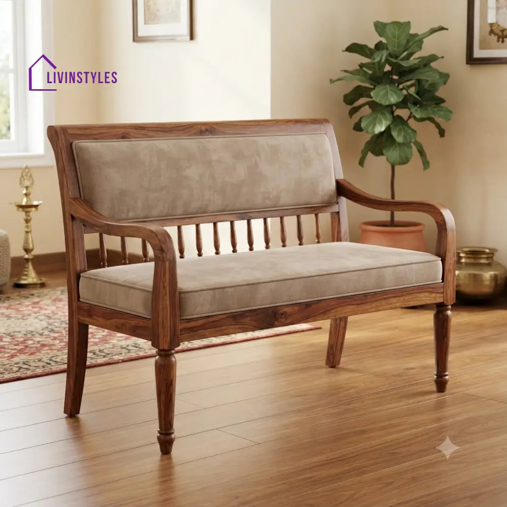 Advin Wooden Bench for Living Room | Bedroom | Extra Seating