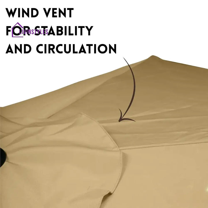 Adwoa 9ft Beige Color Outdoor Patio Umbrella with Centre Pole Patio Umbrella