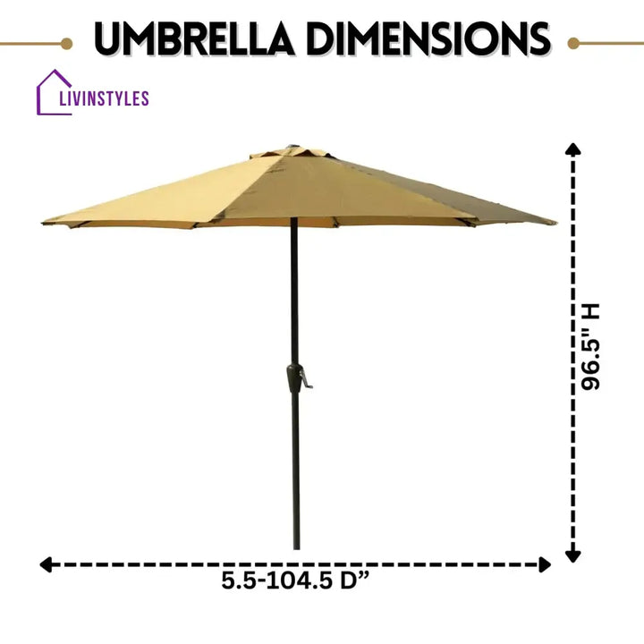 Adwoa 9ft Beige Color Outdoor Patio Umbrella with Centre Pole Patio Umbrella