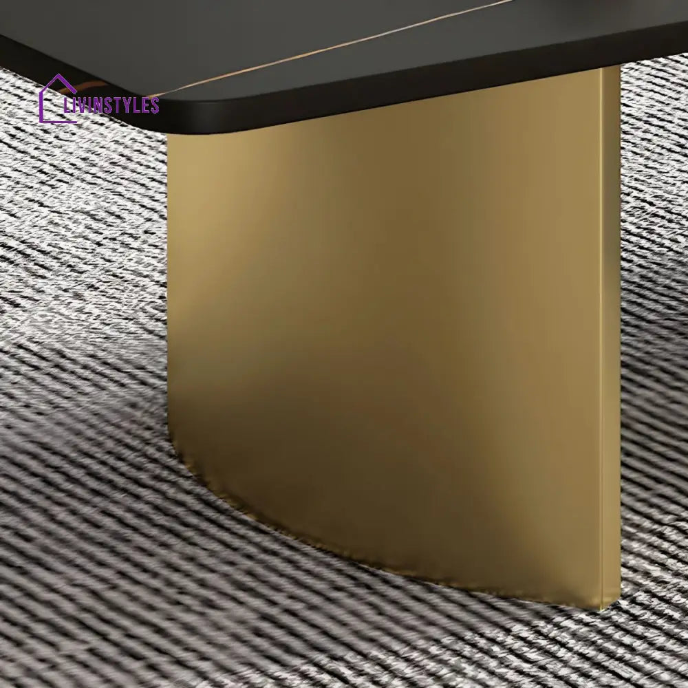 Aero Stainless Steel Coffee Table for Living Room | Rectangle Shape | Composite Ceramic Marble