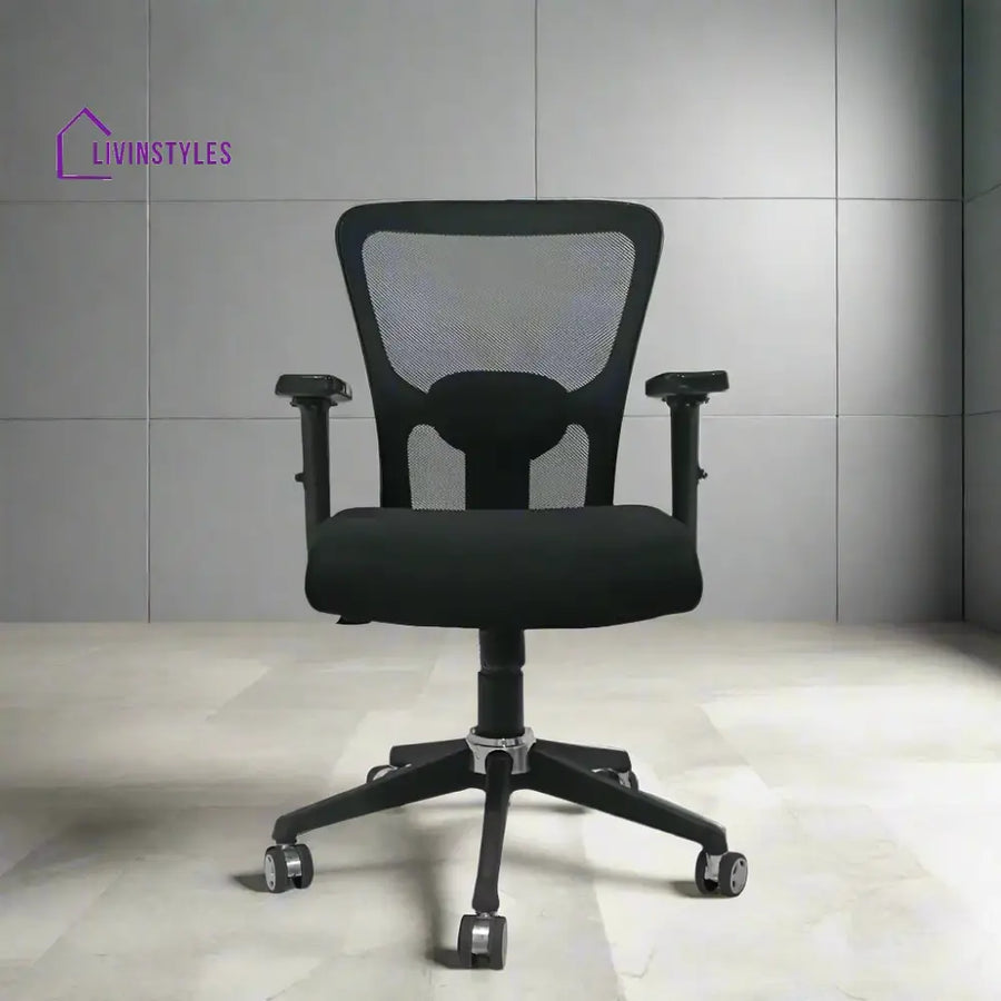 AeroFlex Black Mesh Low Back Office Chair | Nylon Base Low Back Office Chair