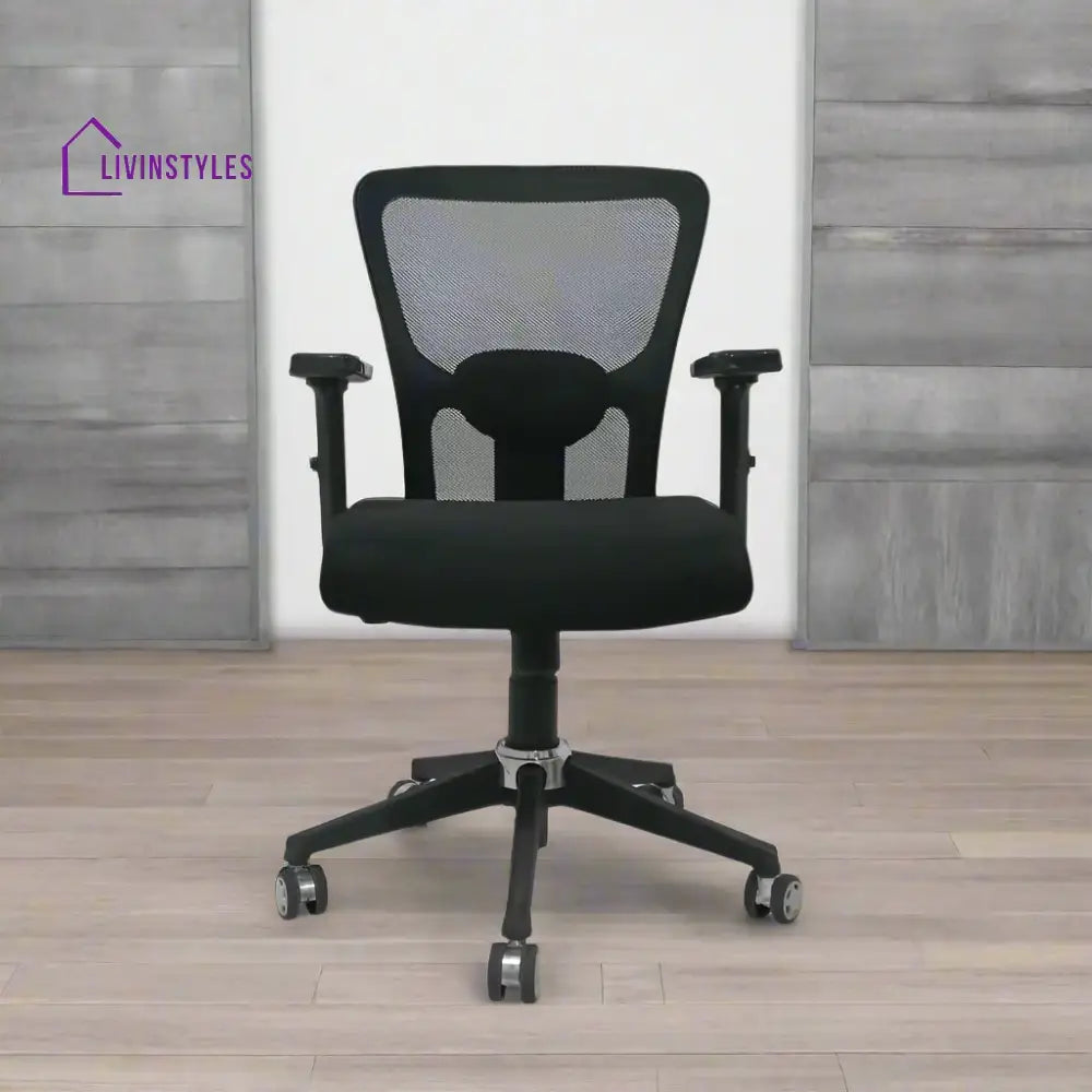 AeroFlex Black Mesh Low Back Office Chair | Nylon Base Low Back Office Chair