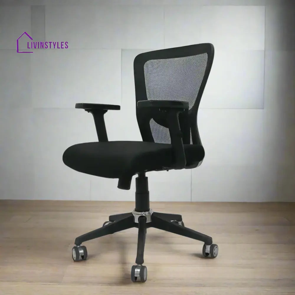 AeroFlex Black Mesh Low Back Office Chair | Nylon Base Low Back Office Chair