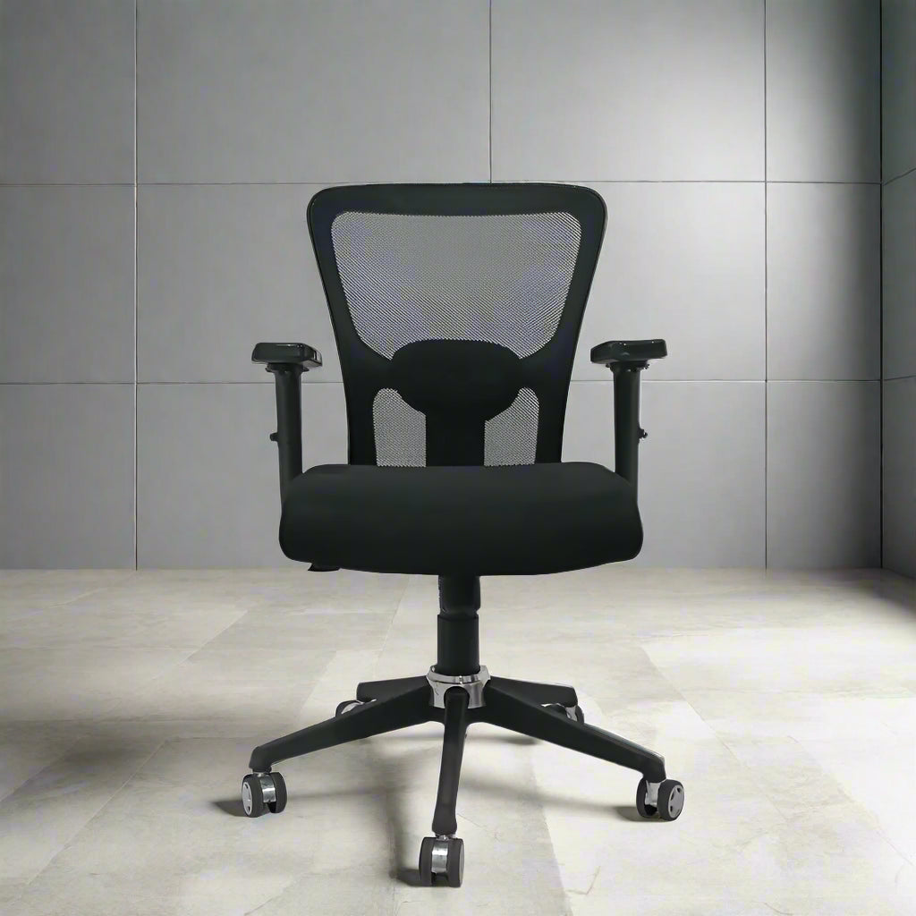 AeroFlex Black Mesh Low Back Office Chair | Nylon Base Low Back Office Chair