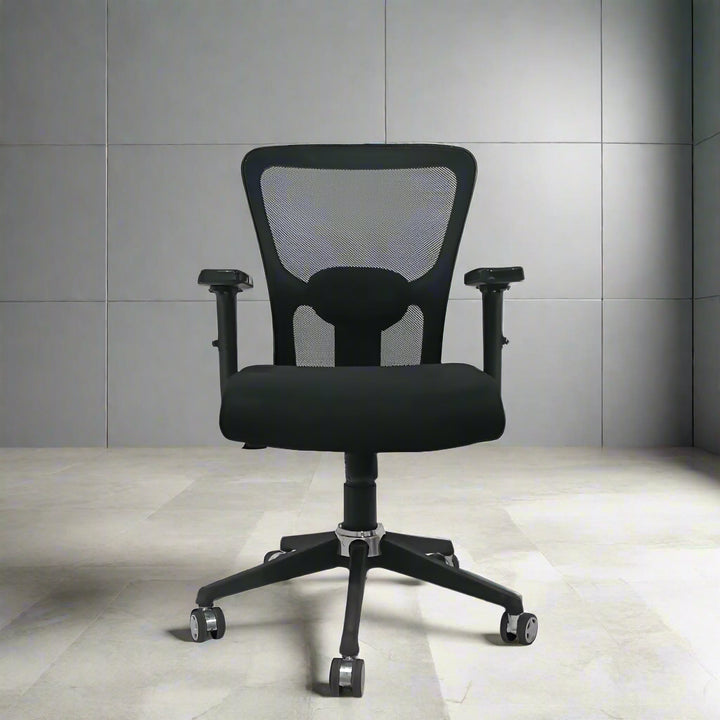 AeroFlex Black Mesh Low Back Office Chair | Nylon Base Low Back Office Chair