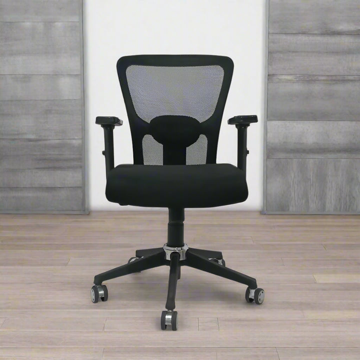 AeroFlex Black Mesh Low Back Office Chair | Nylon Base Low Back Office Chair