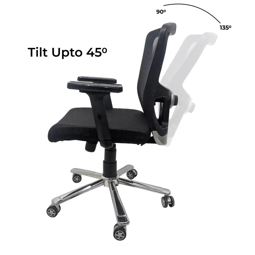 AeroFlex Black Mesh Low Back Office Chair | Scorpio Base