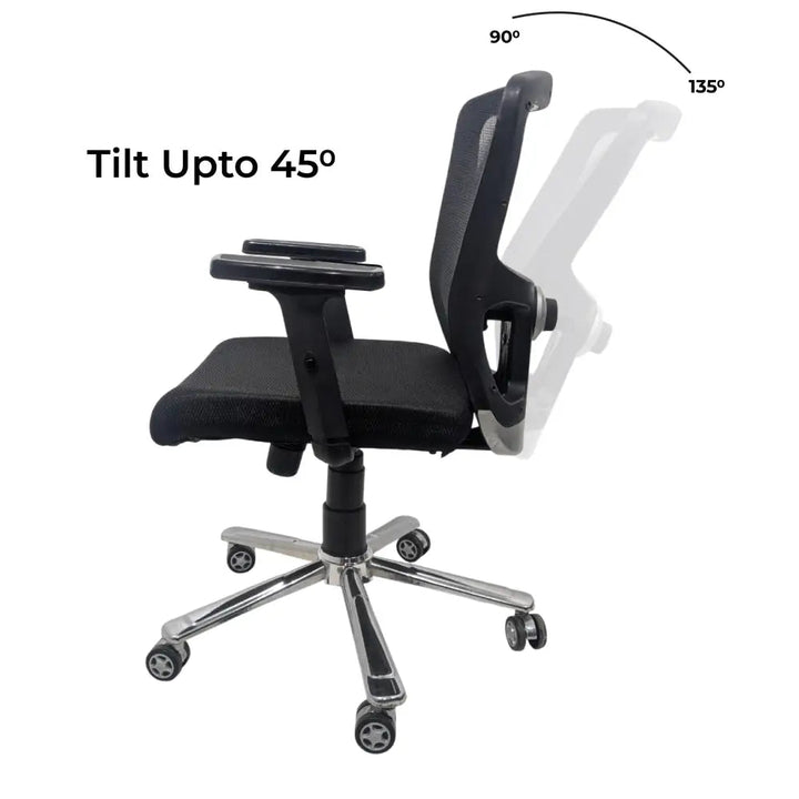 AeroFlex Black Mesh Low Back Office Chair | Scorpio Base