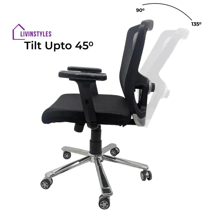 AeroFlex Black Mesh Low Back Office Chair | Scorpio Base