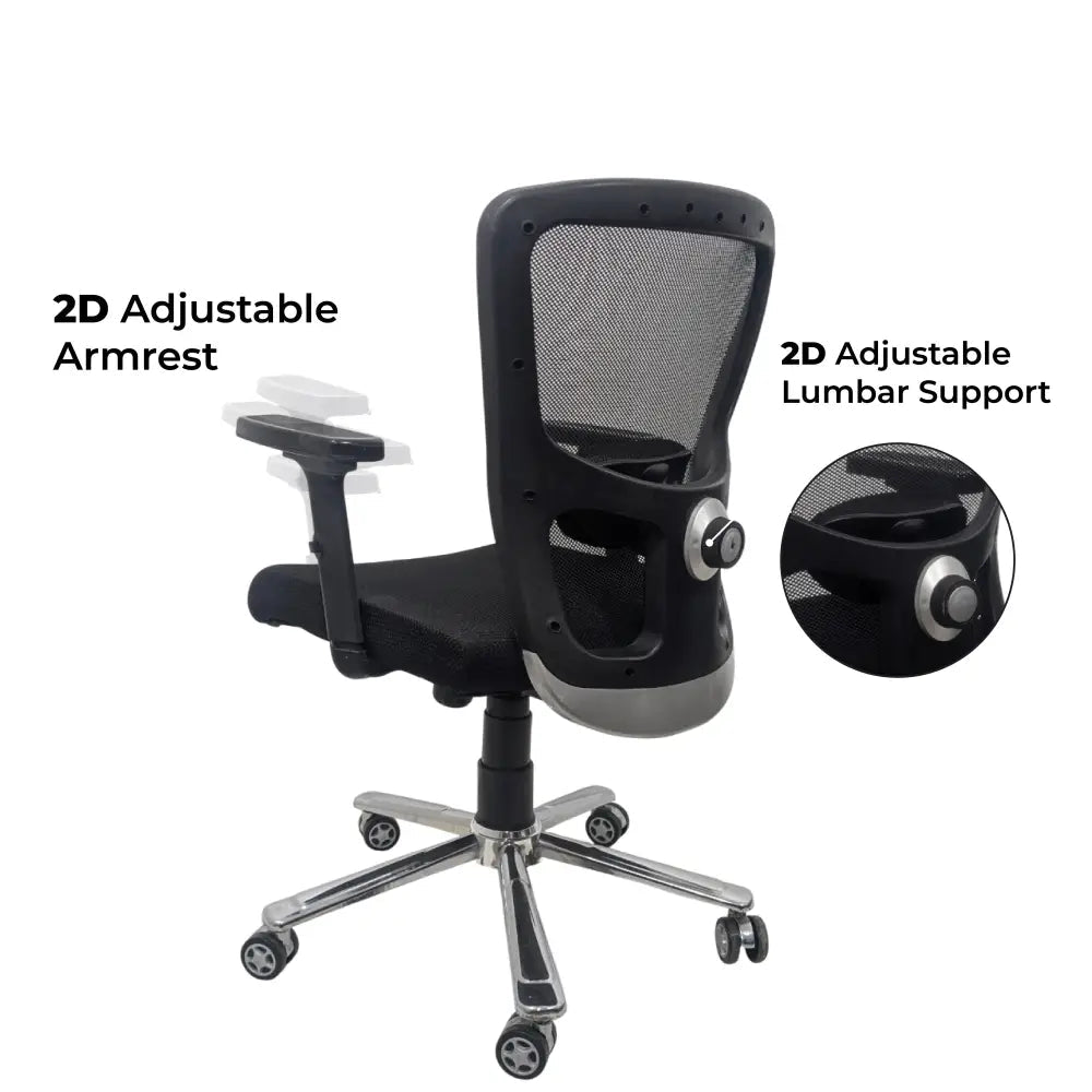AeroFlex Black Mesh Low Back Office Chair | Scorpio Base