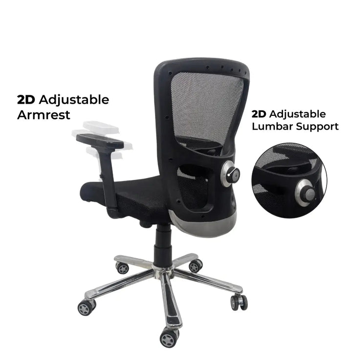 AeroFlex Black Mesh Low Back Office Chair | Scorpio Base