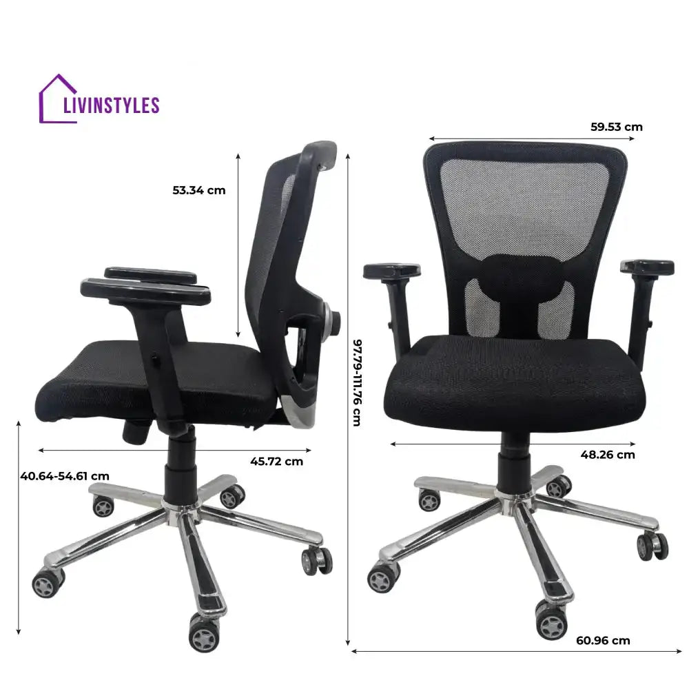 AeroFlex Black Mesh Low Back Office Chair | Scorpio Base