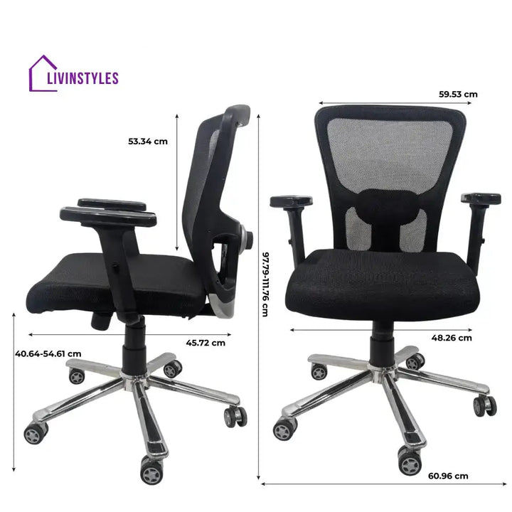 AeroFlex Black Mesh Low Back Office Chair | Scorpio Base