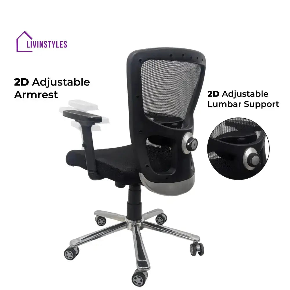 AeroFlex Black Mesh Low Back Office Chair | Scorpio Base