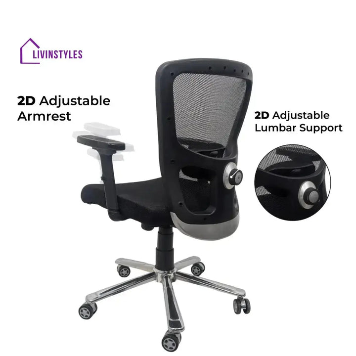 AeroFlex Black Mesh Low Back Office Chair | Scorpio Base