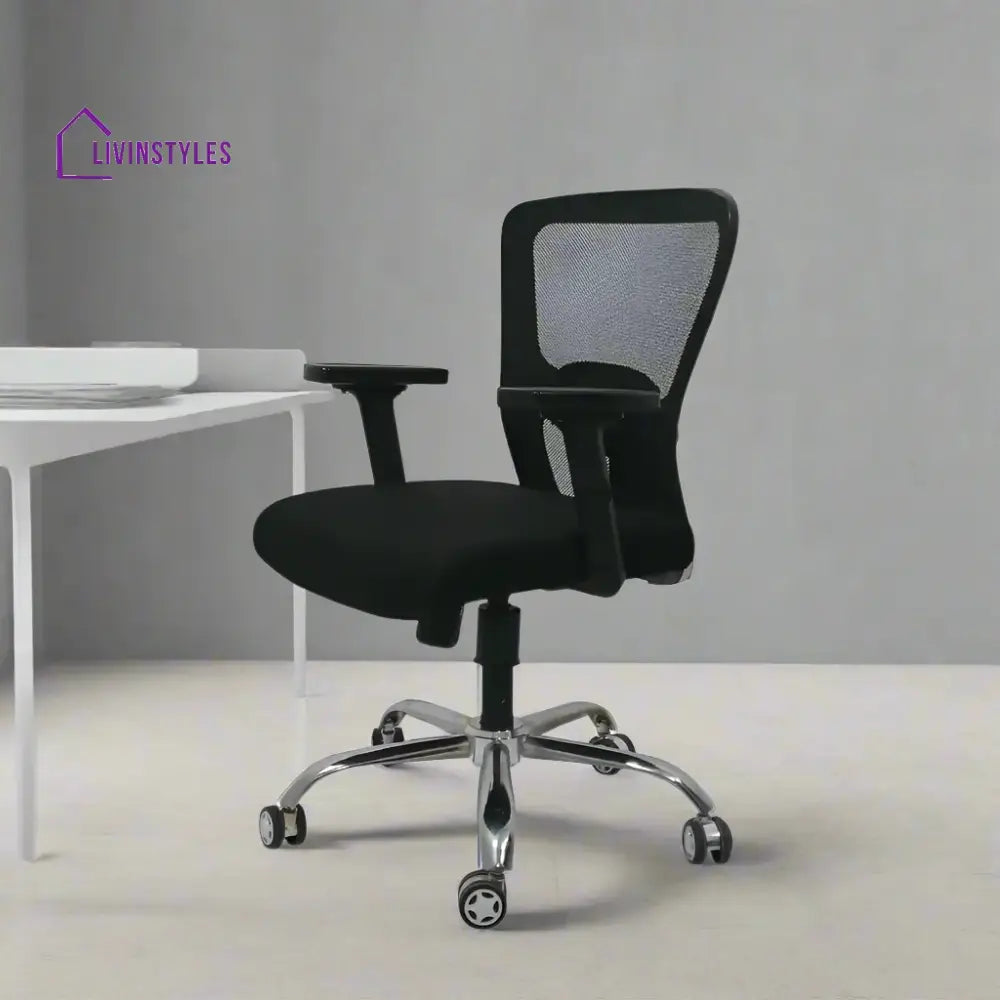 AeroFlex Black Mesh Low Back Office Chair | Spider Base Low Back Office Chair