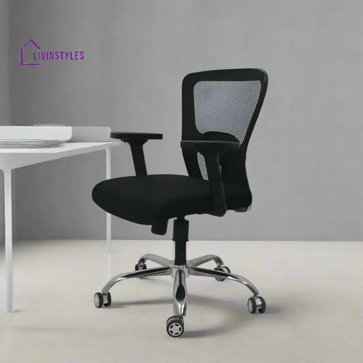 AeroFlex Black Mesh Low Back Office Chair | Spider Base Low Back Office Chair