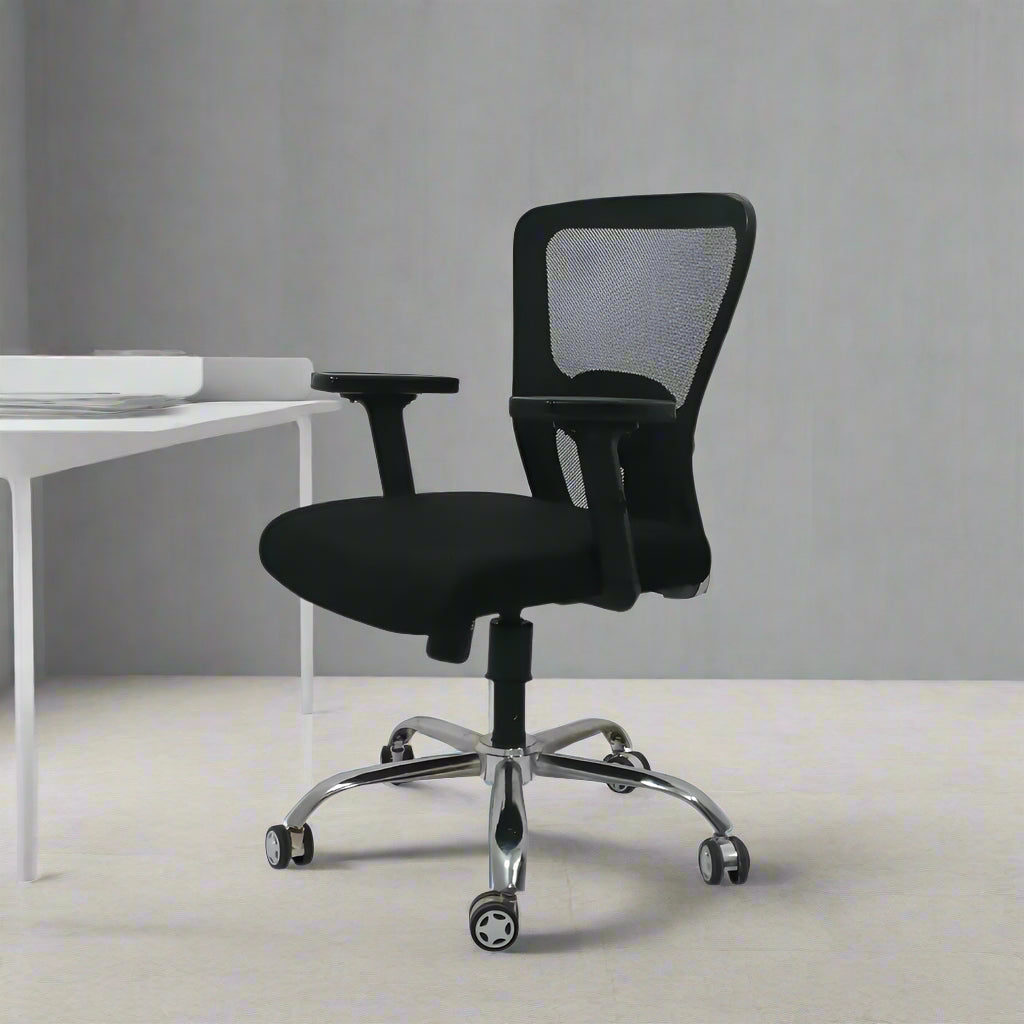 AeroFlex Black Mesh Low Back Office Chair | Spider Base Low Back Office Chair