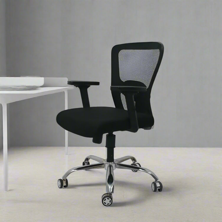 AeroFlex Black Mesh Low Back Office Chair | Spider Base Low Back Office Chair