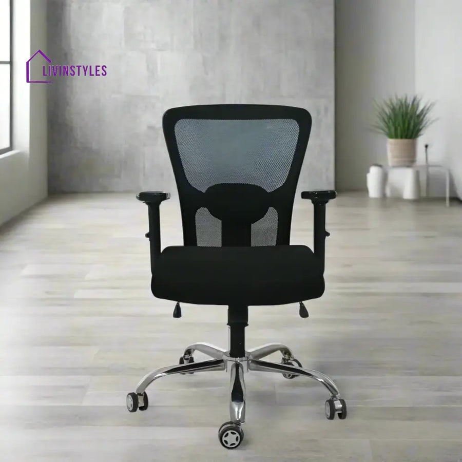 AeroFlex Black Mesh Low Back Office Chair | Spider Base Low Back Office Chair