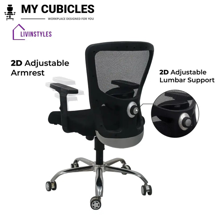 AeroFlex Black Mesh Low Back Office Chair | Spider Base Low Back Office Chair