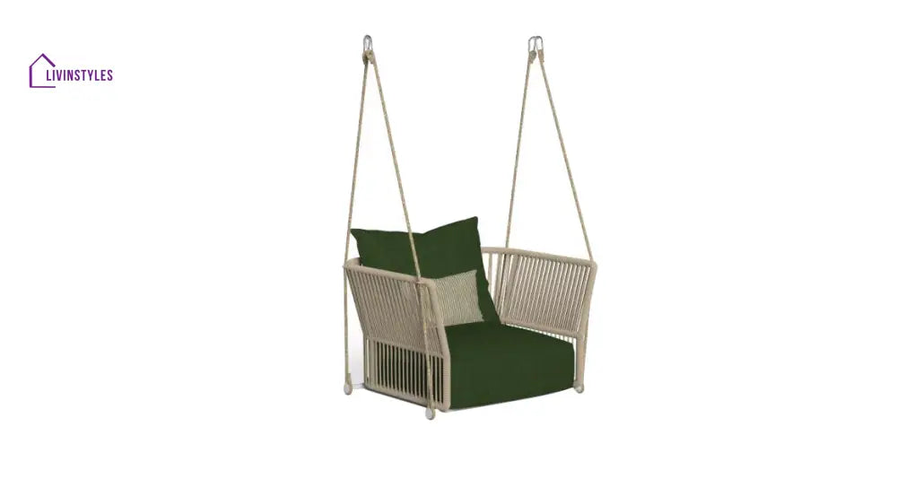 Afon Single Seater Hanging Swing Without Stand For Balcony Garden Swing - Green - Swings
